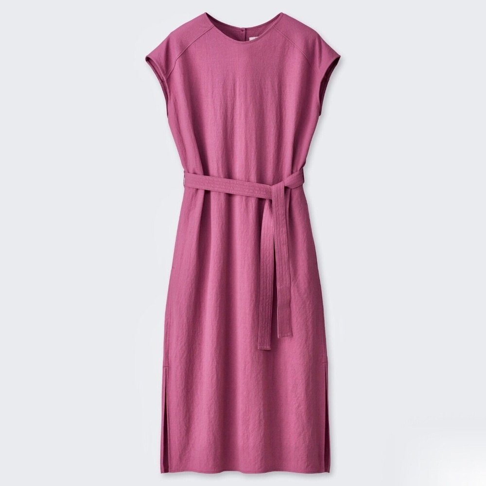 UNIQLO U Tube Short-Sleeve Dress in Purple Fuchsia Size Medium M - NWOT